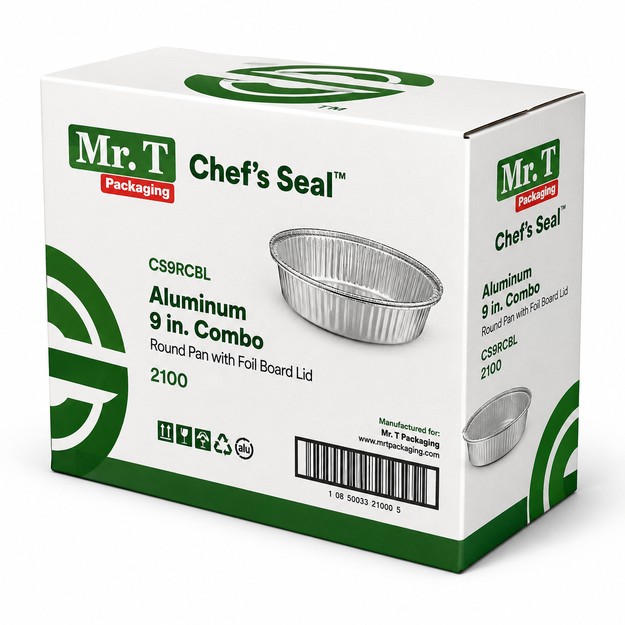 ALUM CONT W BOARD LID COMBO 9" 200CT