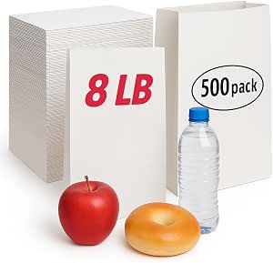 WHITE PAPER BAGS 8LBS 500CT